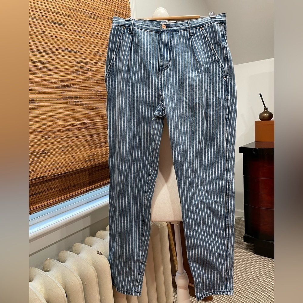 DENIM BLUE AND WHITE JEANS - Picture 1 of 6
